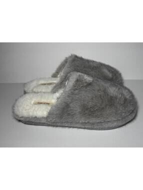 State of Day Boxed Two-Tone Faux-Fur Slide Slippers Gray